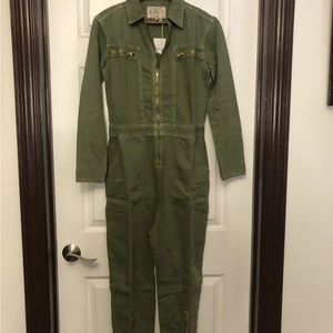Sandrine Rose Free People Army Green Jumpsuit XS NWT